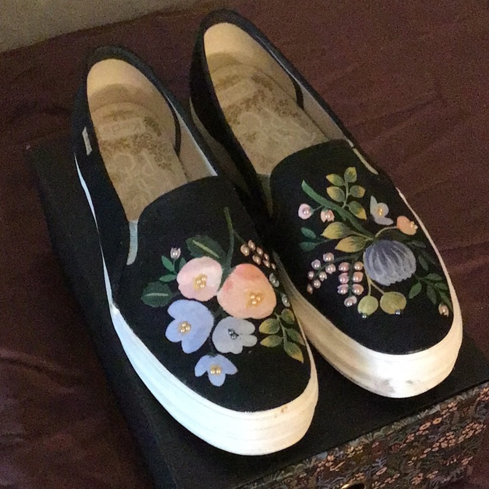 Rifle Paper Co/Keds Triple Decker canvas w/Pearls